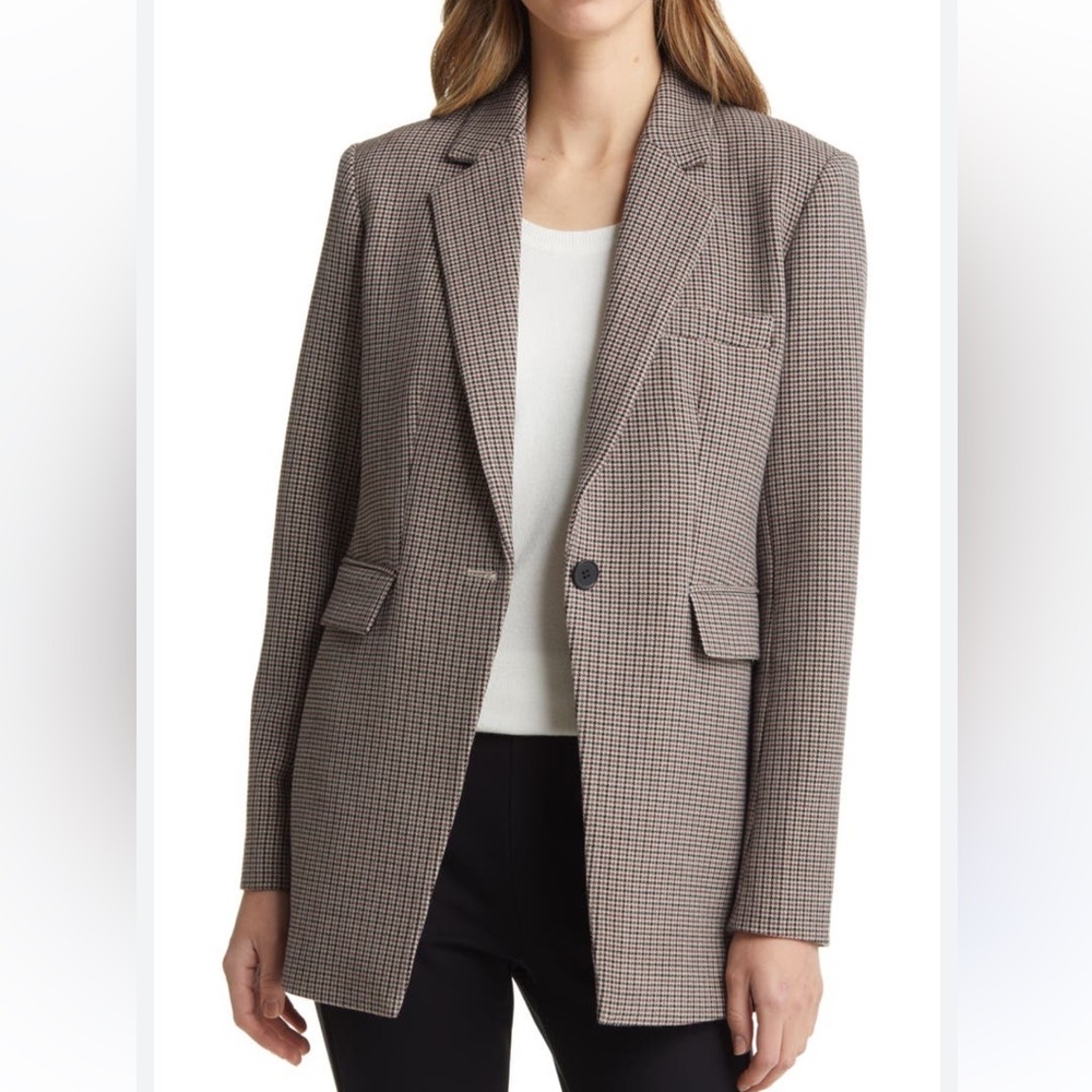 Nordstrom Brown Navy Houndstooth Blazer XL
Preppy Academia